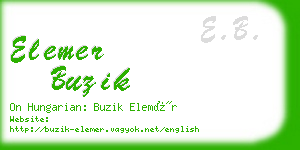 elemer buzik business card